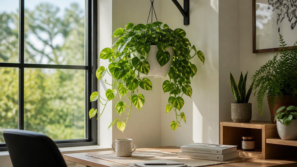 stylish low maintenance workspace greenery