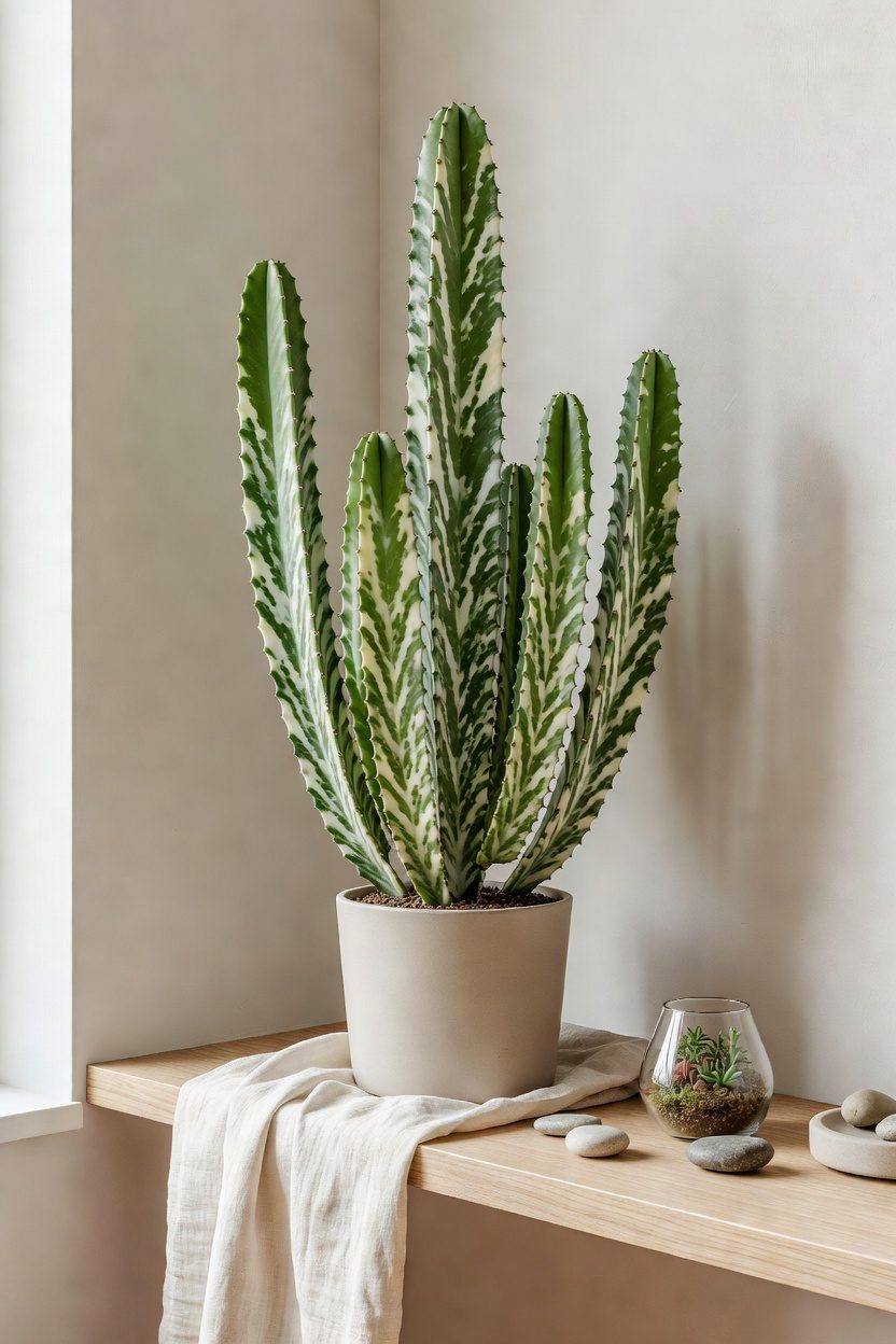 variegated cacti with pattern
