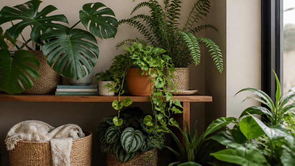 vary foliage colors and shapes