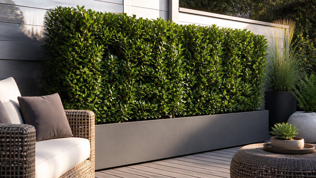 year round privacy with evergreens